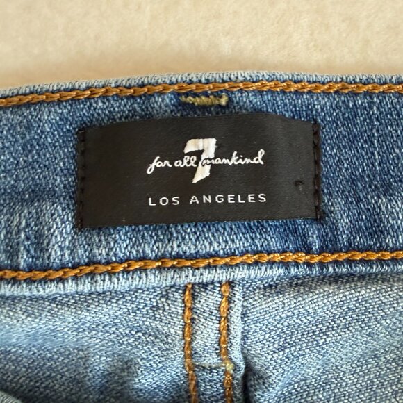 7 For All Mankind Jeans Women's Size 28 Blue Josefina Boyfriend Cut Button Fly - Picture 3 of 13